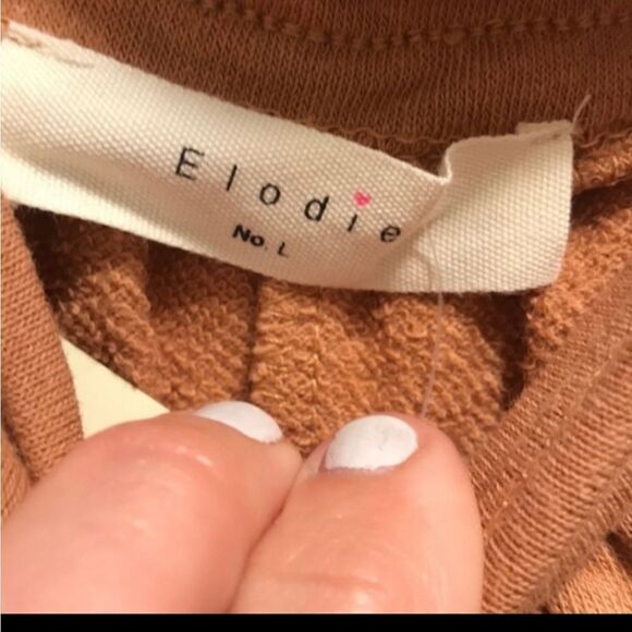 NWT ELODIE French terry off the shoulder top - Picture 5 of 5